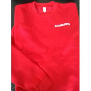 SWEAT DOS BOMBEIROS BORDADA COM CORPORAÇÃO NAS COSTAS - LETRAS S/REBORDO BRANCO