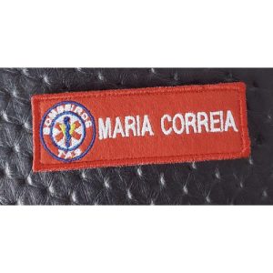 NOME BORDADO DE VELCRO COM EMBLEMA DA TAS
