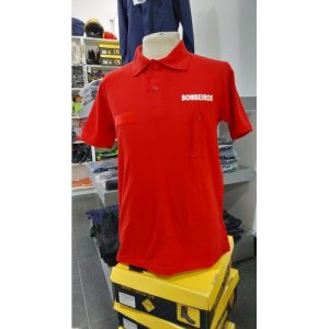 POLO DE MANGA CURTA DOS BOMBEIROS ESTAMPADO COM CORPORAÇÃO NAS COSTAS E PLATINA