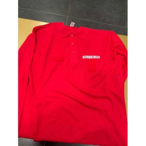 POLO DE MANGA CUMPRIDA DOS BOMBEIROS ESTAMPADO COM CORPORAÇÃO NAS COSTAS E VELCROS