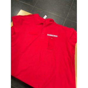POLO DE MANGA CURTA DOS BOMBEIROS ESTAMPADO COM PLATINA