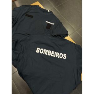 T-SHIRT DOS BOMBEIROS ESTAMPADA COM VELCROS