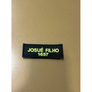 NOME BORDADO DE VELCRO COM NÚMERO NO MEIO