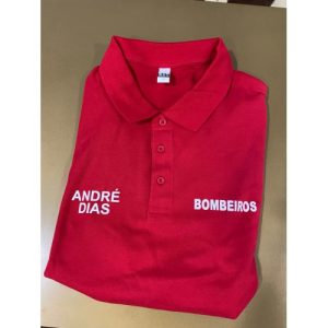 POLO DE MANGA CURTA DOS BOMBEIROS ESTAMPADO COM NOME E CORPORAÇÃO