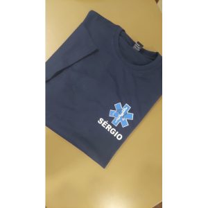 T-SHIRT ESTAMPADA DA INEM COM NOME FRENTE E COSTAS