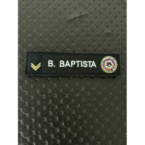 NOME BORDADO DE VELCRO C/MEDIDAS 12CM X 2,6CM COM DIVISA E EIP