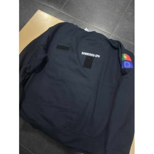 SWEAT ESTAMPADA COM BOMBEIROS-EPH, BANDEIRA PORTUGAL, UE E INEM