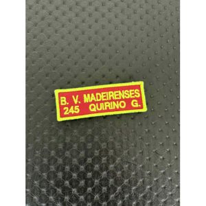 NOME BORDADO DE VELCRO COM CORPORAÇÃO, NÚMERO E REBORDO