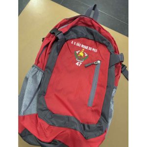MOCHILA BORDADA C/ CORPORAÇÃO, EMBLEMA DOS BOMBEIROS E NÚMERO